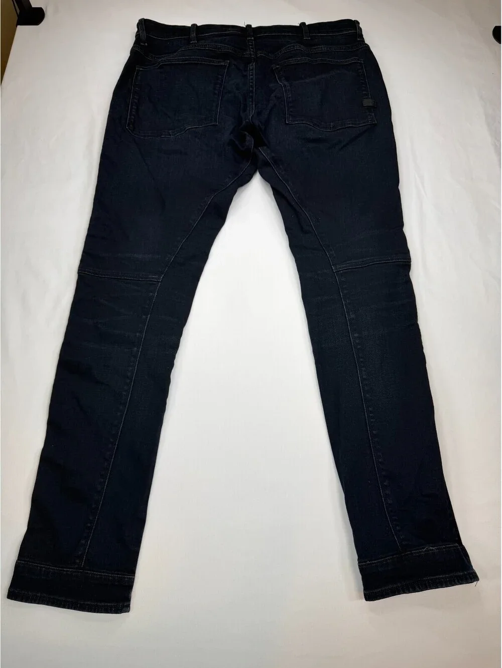 G Raw Air Defence Men Skinny Jeans Moto Zip Size 34 Dark Blue